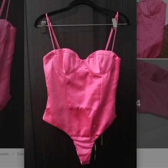 NWT Hot Pink Bodysuit from Zara, size S. - Picture 2 of 9